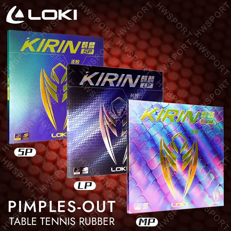 LOKI KIRIN Goma para tenis de mesa con espinillas SP/MP/LP Pips Out Hoja de goma de Ping Pong con esponja preadherida