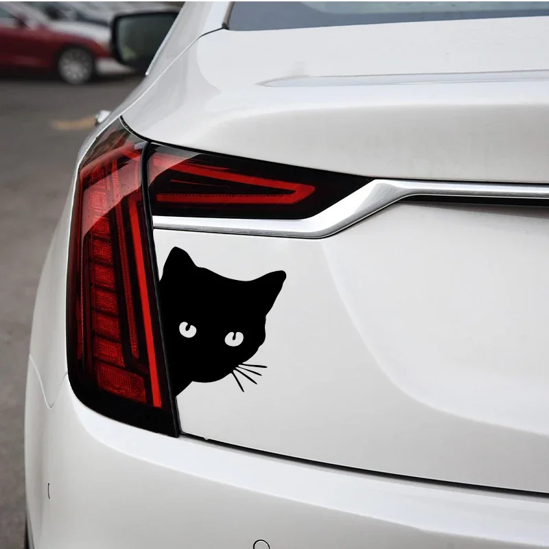 Black White Cat Art Car Decal Waterproof Laser Vinyl Animal Sticker for Rear Window Bodywork and Interior Decor