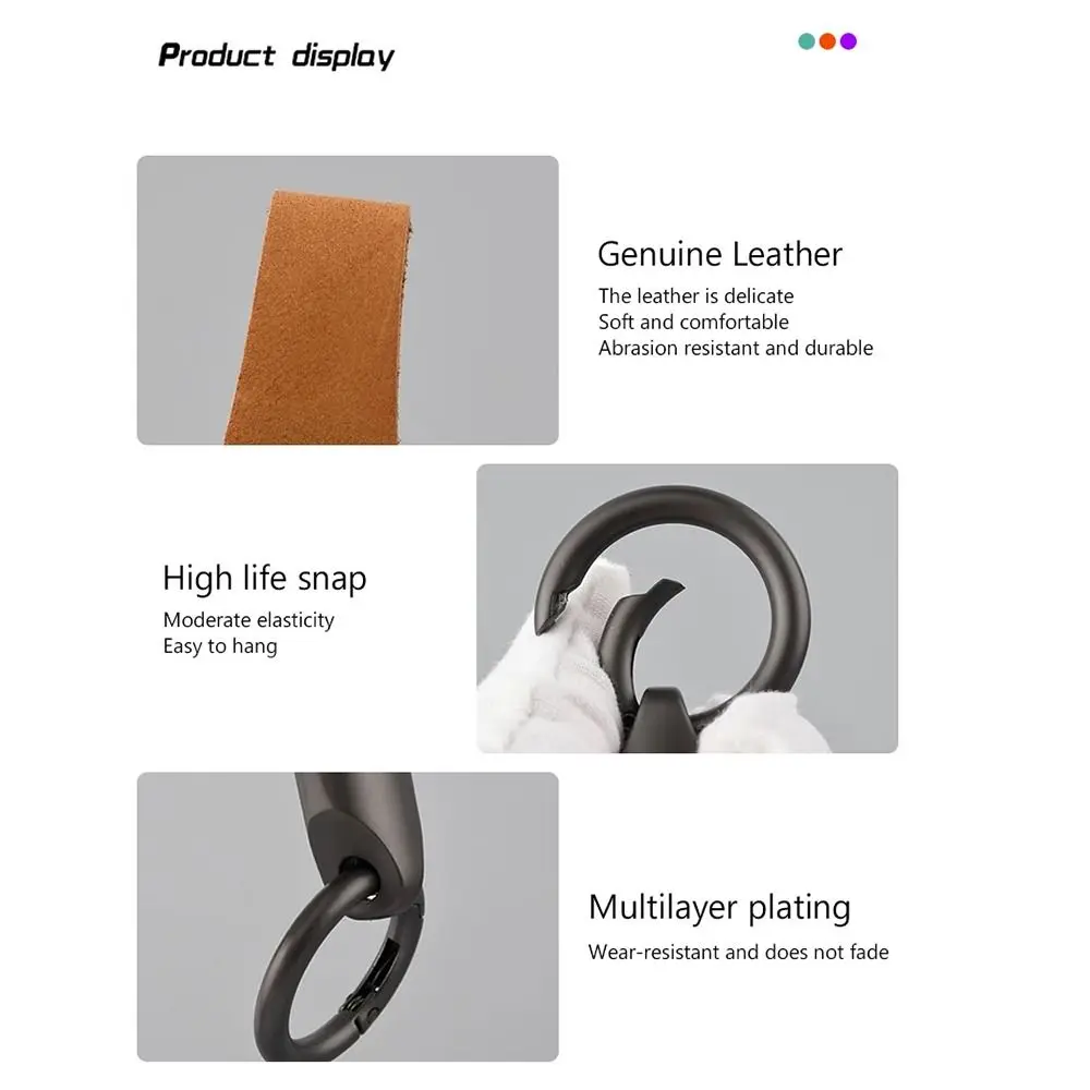 Keys Organizer Car Key Buckle Creative Bag Charms Key Ring Leather Key Chain Pendant Key Holder Round Buckle Small Gift
