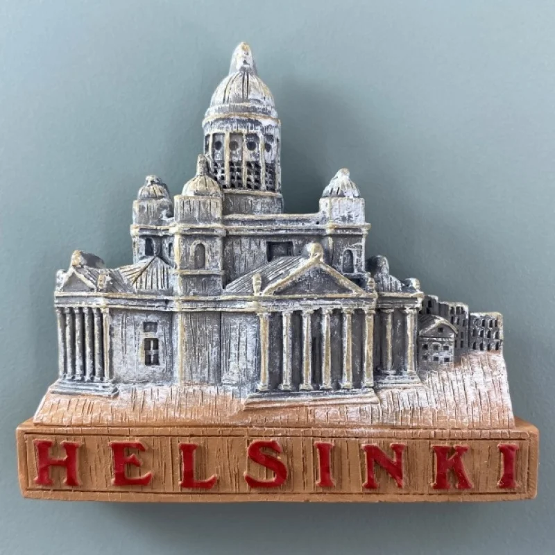 Finland Capital Helsinki Landmark Church Building Magnetic Fridge Magnet Tourist Souvenir 3D Decorative Ornament