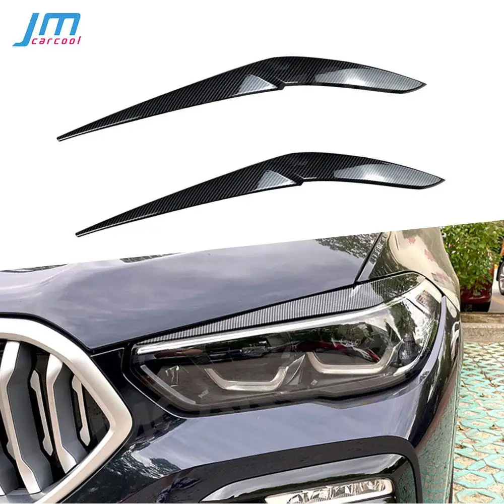 

ABS Gloss Black Car Headlight Eyebrow Eyelid Sticker Trim Bodykits for BMW X5 G05 M Sport 2019 + External Decoration Parts