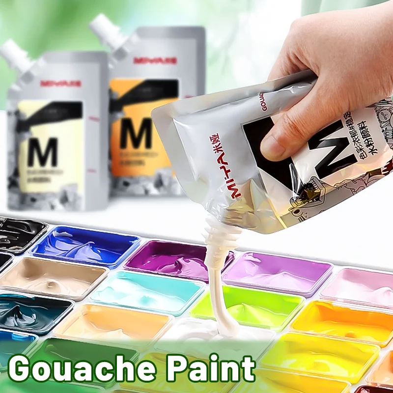 1 pintura Gouache para colorear, 100 ml/3,38 oz, 42 colores vibrantes, portátil para dibujar, lienzo, taza de gelatina para artistas, volver a la escuela