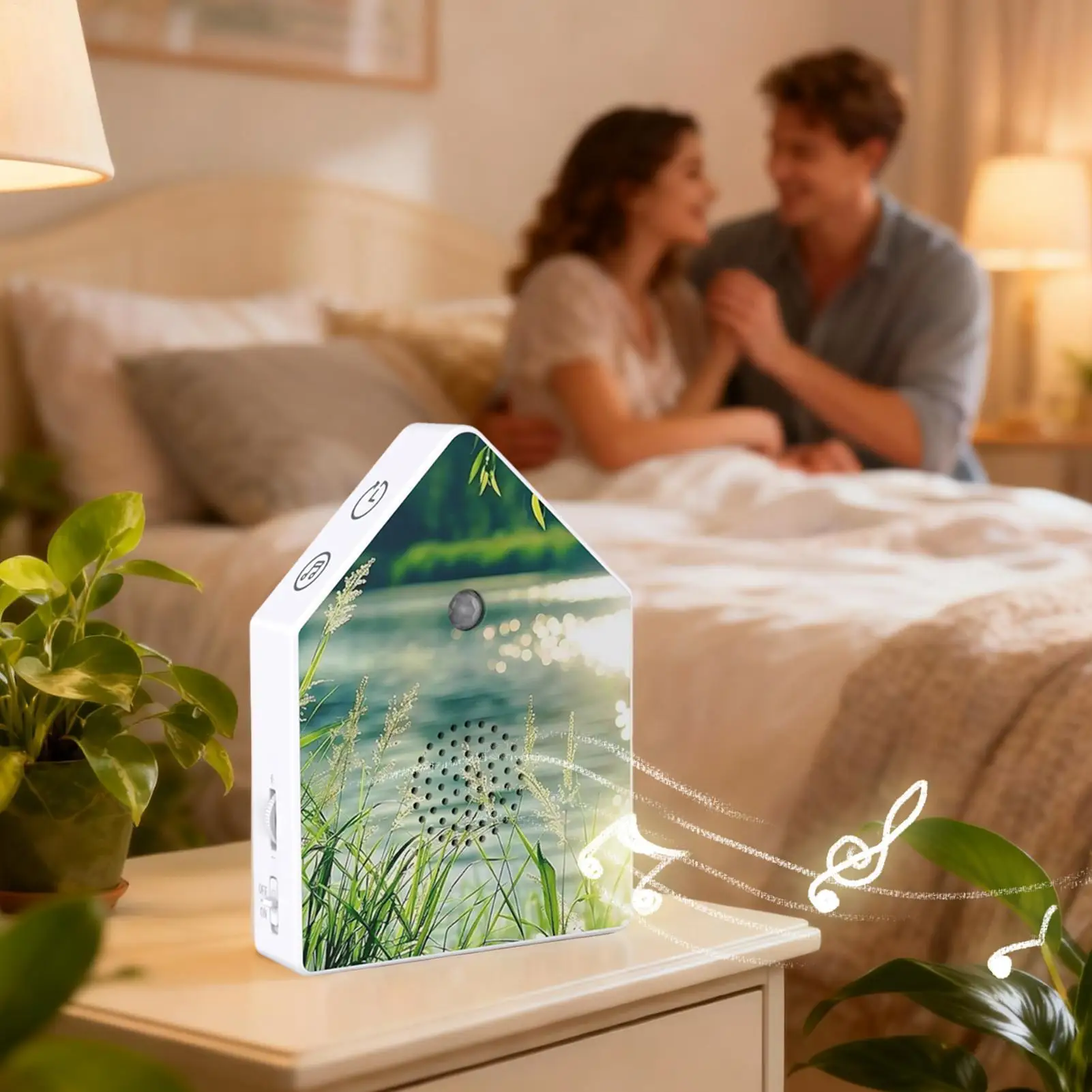 Singing Bird Box White Noise Music Device with Timer Bird Chirping Box with Motion Sensor for Home Garden Bedroom Bathroom Yoga