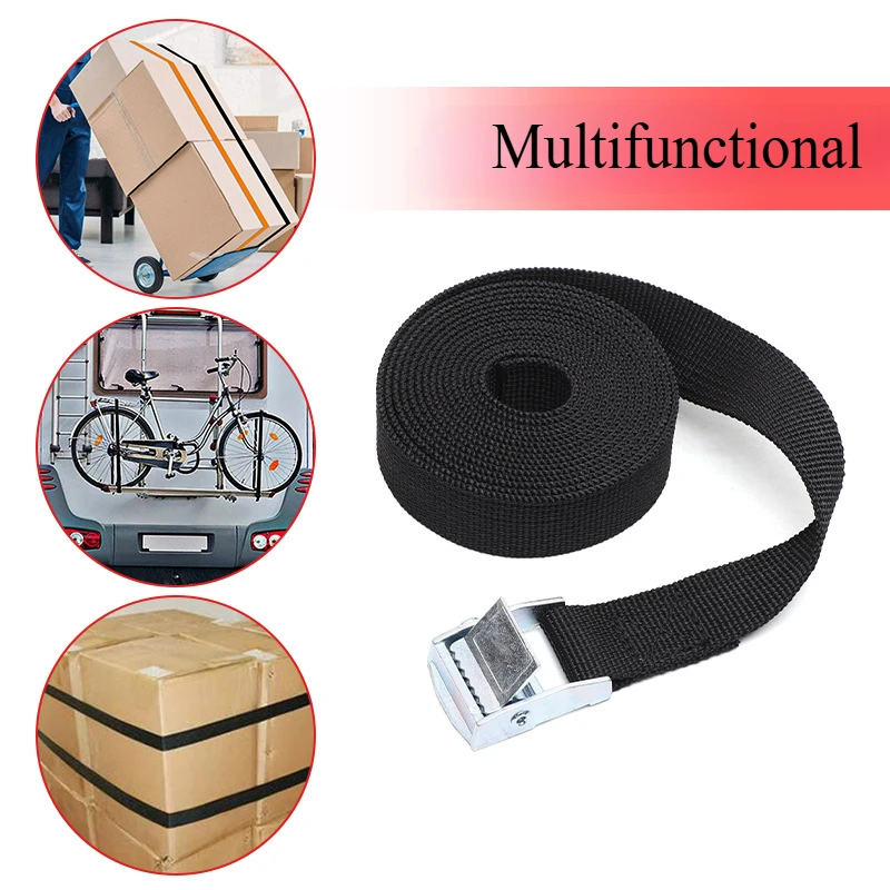 5M Car Simple Luggage Rack Fixed Packaging Tensioning Tie Zinc Alloy Buckle Binding Belt Tensioner Bee Box Cargo Tightening Belt