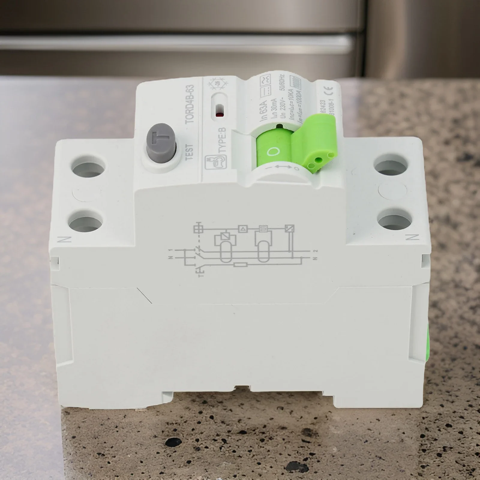 Electric Circuit Breaker Type B 2P 63A 30mA RCD DC with 6KA Breaking Capacity for EV Charger and Ground Fault Detection