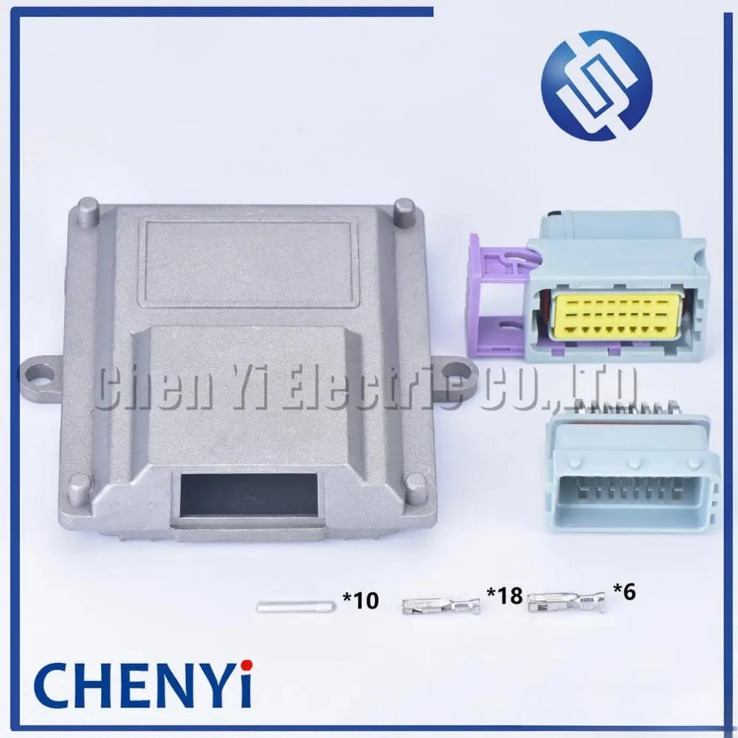 1 kits set 24 pin way aluminum single hole automotive  ecu box with matching connector and Pin 211PC249S0005 211PC249S8005