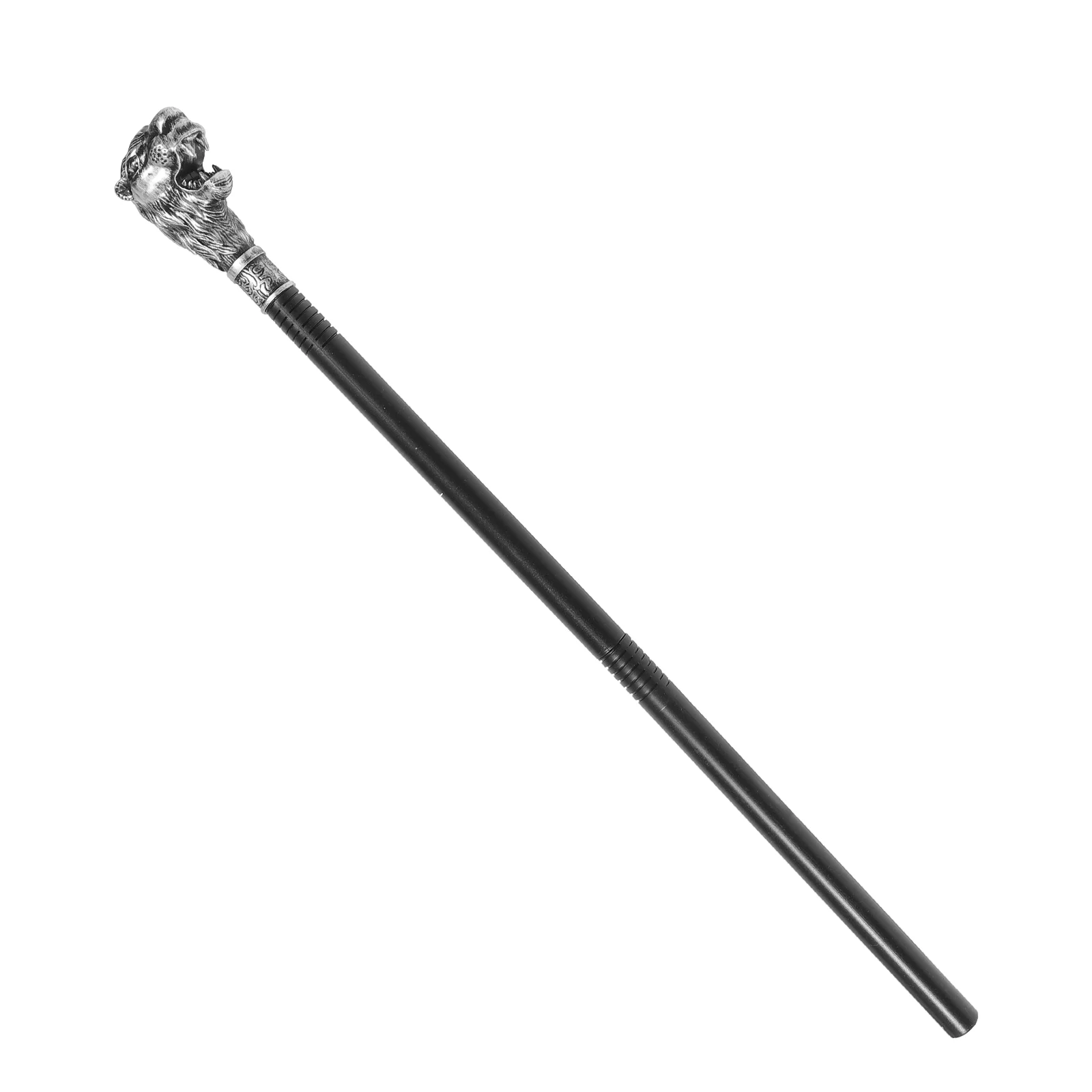 Halloween Lion Head Scepter Cosplay Cane Prop Walking Stick Wand Silver