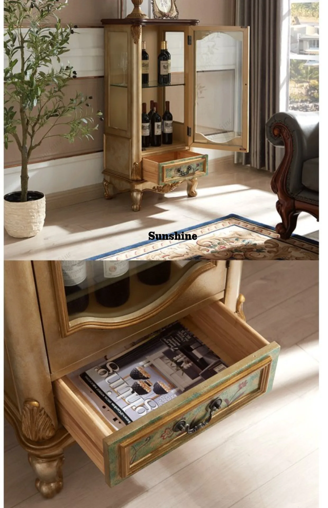 Storage Vintage Tv Stand Universal Design Gold Wooden Nordic Tv Cabinet Living Room Minimalist Mueble Televisor Furniture Home