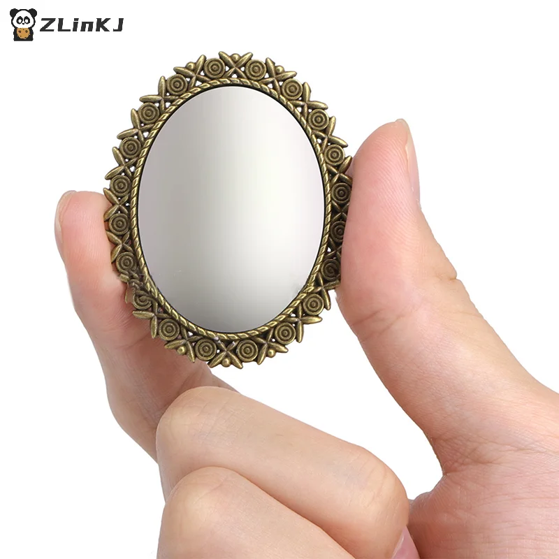 ▶1Pcs Mini Vintage Rose Mirror 1:12 Dollhouse Wall Mirror Frame Micro Scene Decoration Furniture Accessories Photo Props