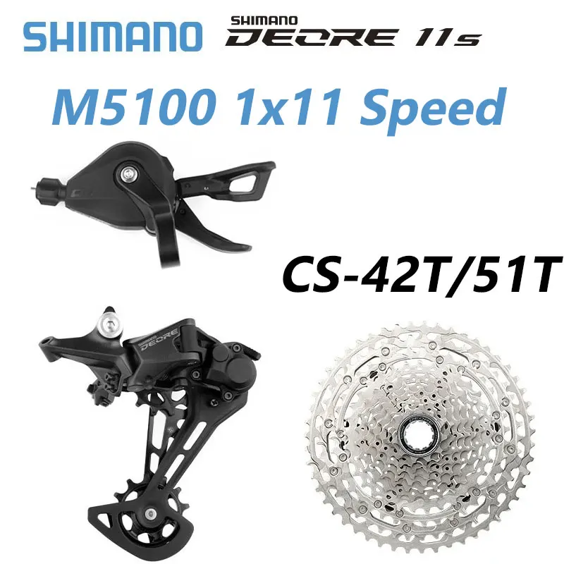 Shimano deore m5100 11v groupset mtb shifter desviador 11s conjunto de engrenagens cs m5100 42t 51t mountain bike 11 velocidade conjunto peça da bicicleta Shimano deore m5100 11v groupset mtb shifter desviador 11s conjunto de engrenagens cs m5100 42t 51t mountain bike 11 velocidade conjunto peça da bicicleta