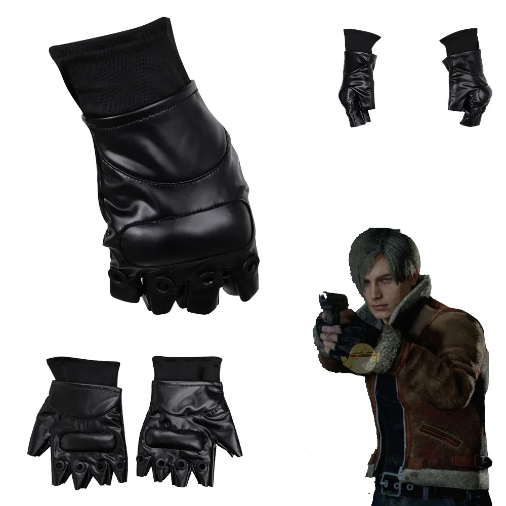 Fantasy Leon Cos Scott Kennedy Cosplay Game Evil 4 Gloves Remake Finger Covers for Men Adult Halloween Party Costume Accessories