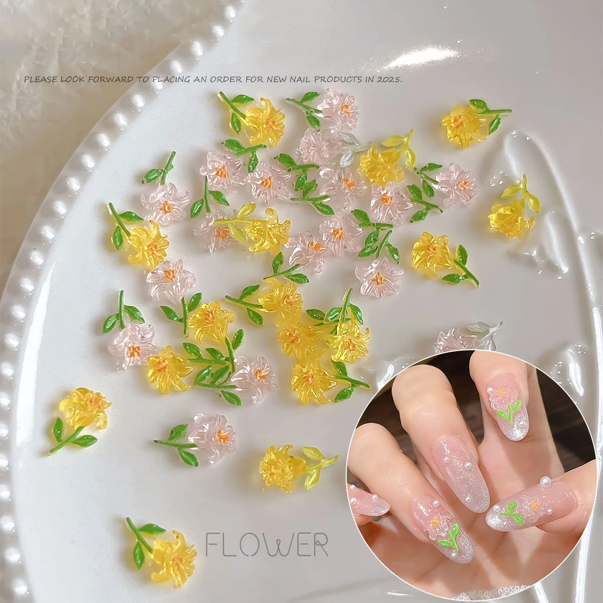 

20 шт. смешанные цветы подвески для ногтей 3D Kawaii дизайн ногтей горный хрусталь смола ногти ювелирные украшения DIY маникюрные аксессуары