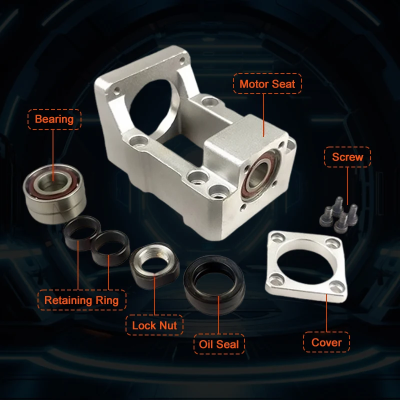 Stepper Servo Motor Base Integrated Bracket Support Aluminum Alloy HM12-86 Suitable For Nema34