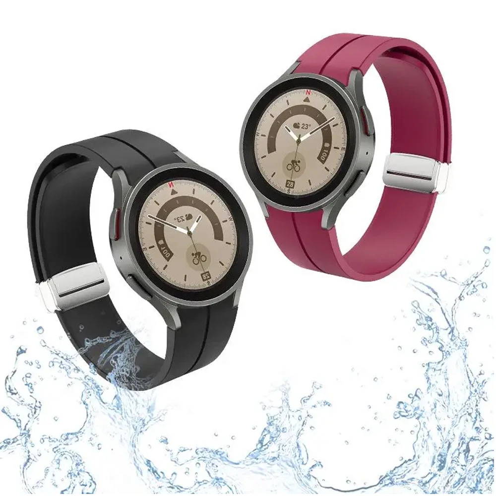 سوار سيليكون لساعة سامسونج جالاكسي ، حزام كلاسيكي ، حزام مغناطيسي ، 6 ، 5 ، 4 برو ، 47 ، 43 ، 44 ، 40 ، أصلي