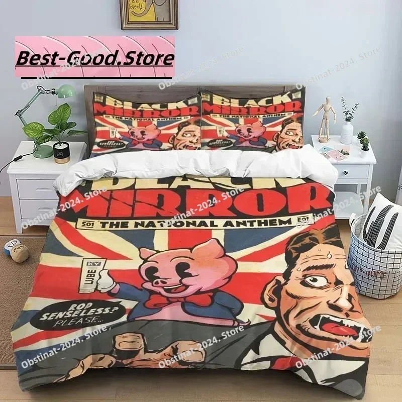 3D Fashion B-Black Mirror Bedding Set Printed single Comforter Quilt Bed Cover Duvet Cover Pillow Case 3 Pieces Kids Adult Size