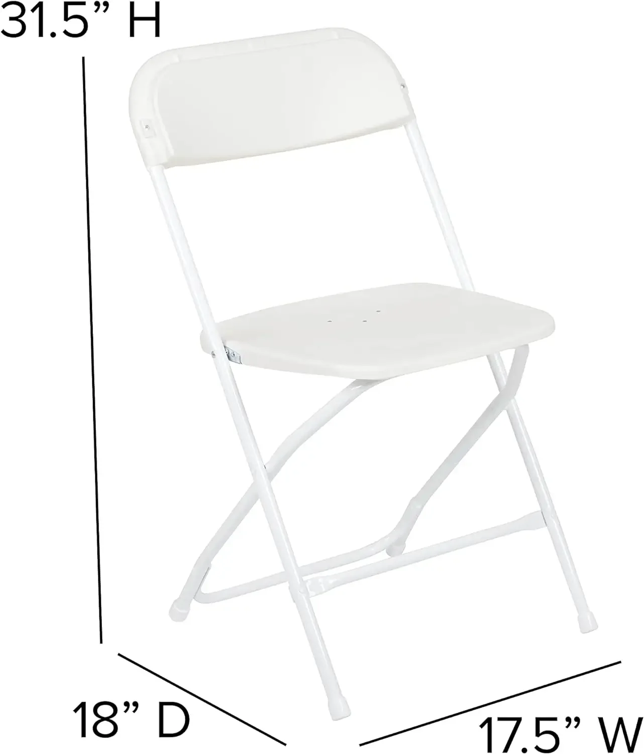 Set of 10 Plastic Folding Chairs - 650 LB Weight Capacity Lightweight Stackable Folding Chair