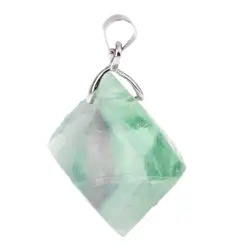 Fluorite Natural Pendant Energy Crystal Necklace Decor DIY Women/Men Jewelry