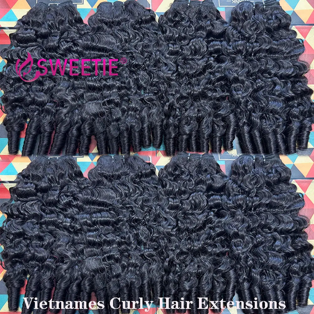 

Пучки бирманских вьющихся человеческих волос Ocean Spirals Вьющиеся человеческие волосы из натуральных волос, предложения 12A Vietnames, вьющиеся наращивание человеческих волос