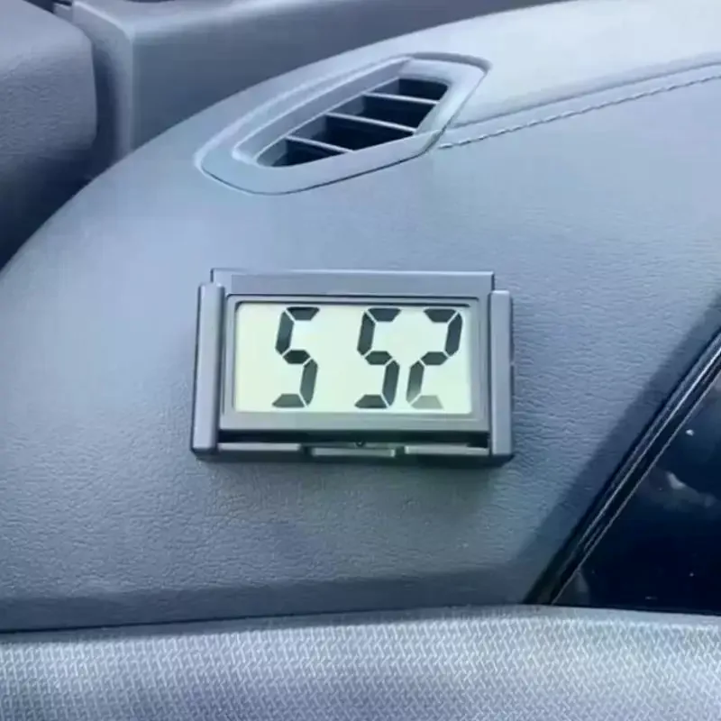 Digital Clock Mini Large Screen Car Dashboard Electronic Self-adhesive Time Bracket Car Clock