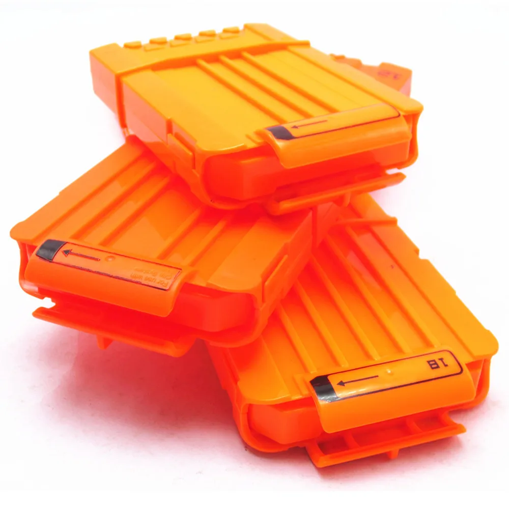 TiGog – Lot De 2 Chargeurs à Clip Pour Nerf N-Strike – 12 Fléchettes Chacun – Recharge Rapide – Orange Transparent – Compatible Elite