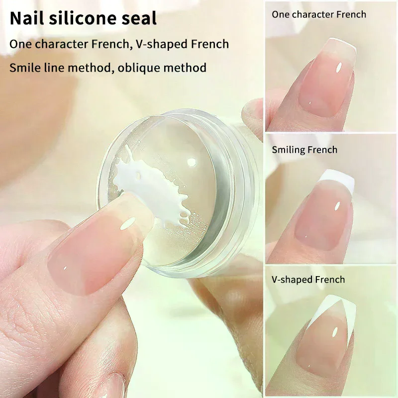 Silicone Nail Stamper Scraper With Cap Set Nail Templates Stamp For Stamping Polish Printing Manicure Nail Art Stamp Tool Jelly