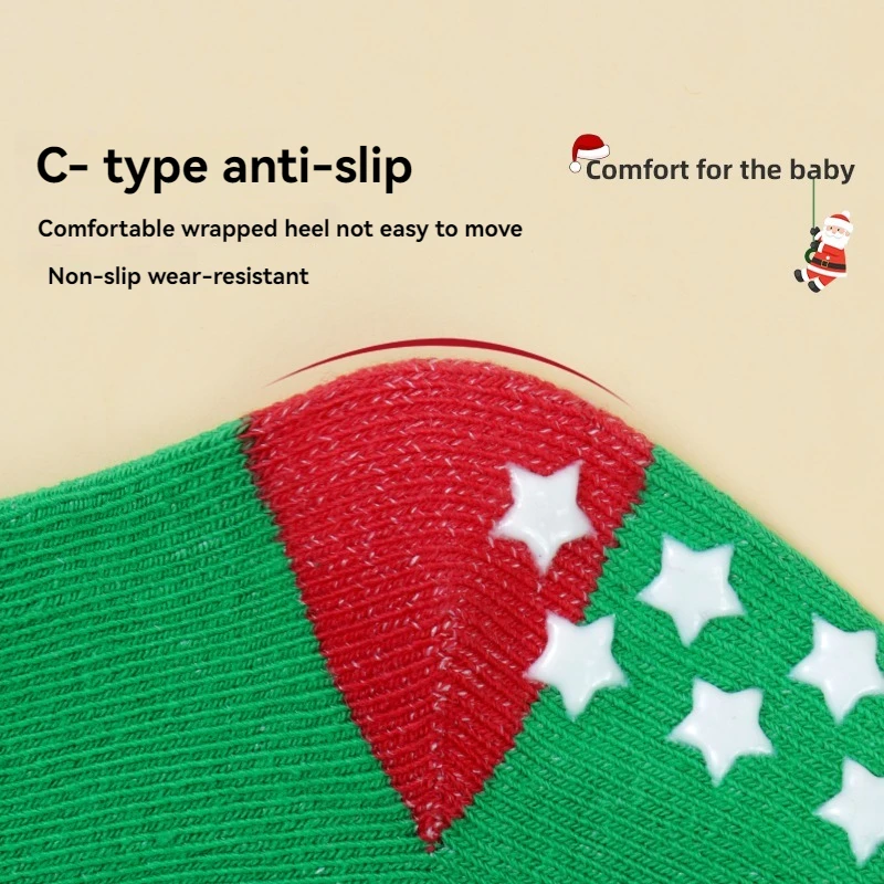 Cute Christmas Cartoon Baby Socks for Newborn Boys And Girls Absorbent Spring Autumn Winter Versatile Infant Footwear