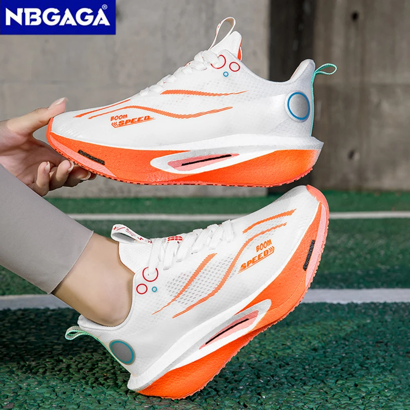 Men's Breathable Casual Shoes Couple's Professional Marathon Carbon Board Running Sneakers Ladies Stable Support Sports Shoes