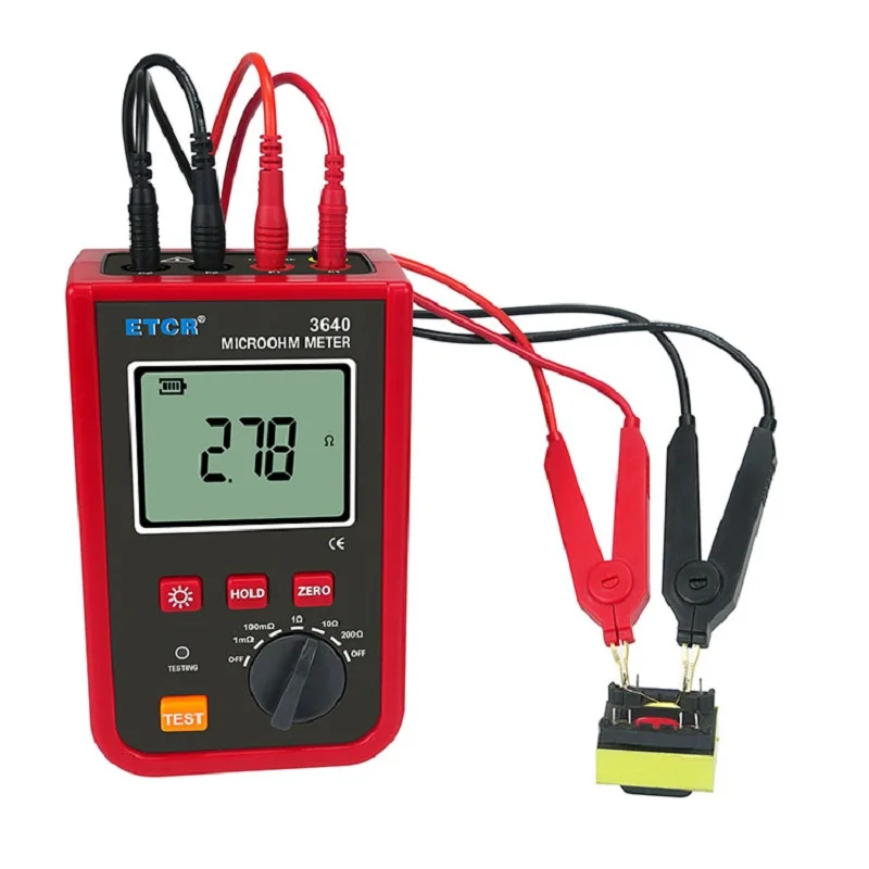 MTKY ETCR3640 DC low resistance tester high-precision micro ohmmeter milliohmmeter 300kΩ Portable Handheld Data storage function