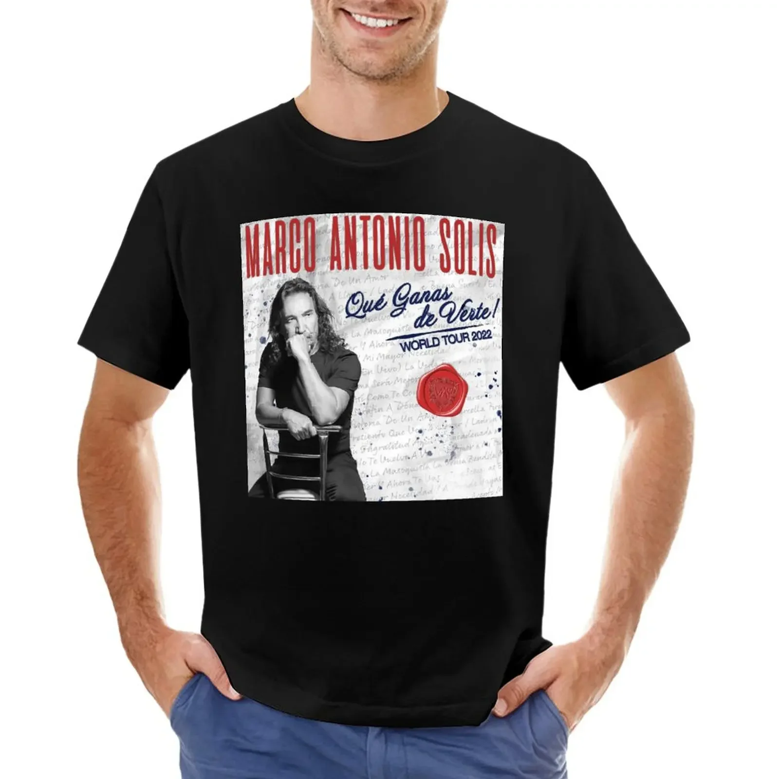 Футболки с графическим рисунком для мальчиков, облегающие футболки для мужчин, футболки don Marco Antoni Solisa Que Ganas de Green World Tour 2022