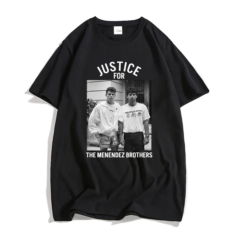 Justice for The Menendez Brothers T-shirt 2024 New Movie Graphic Tshirt Short Sleeve Summer Cotton Tee-shirt Round Neck Male Tee