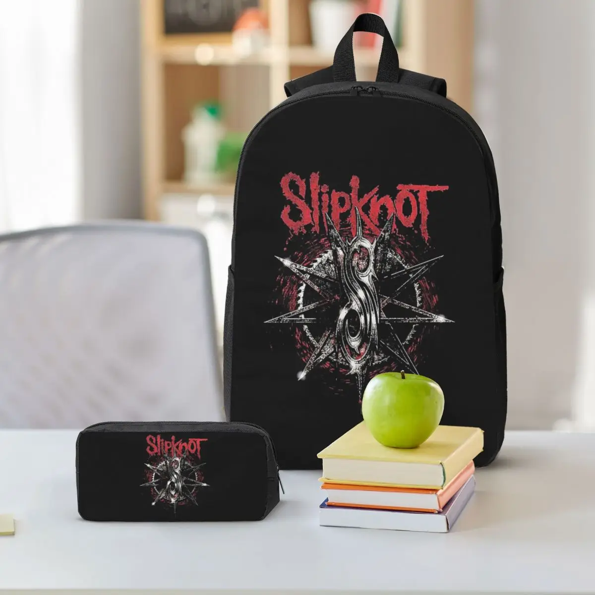 S-Slipknots – sac à dos de musique mentale lourde, sac d'école pour garçons et filles, sacs à bandoulière pour ordinateur, sac à déjeuner isolé 3ps, trousse à crayons