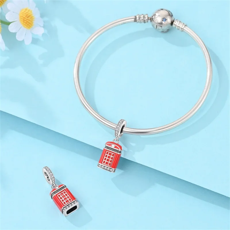 925 Sterling Silber Reise-Anhänger „Rund um die Welt“ mit Beijing, Paris, Mailand für Damen, passend für Original-Armbänder, DIY-Schmuckgeschenke – Detail 8