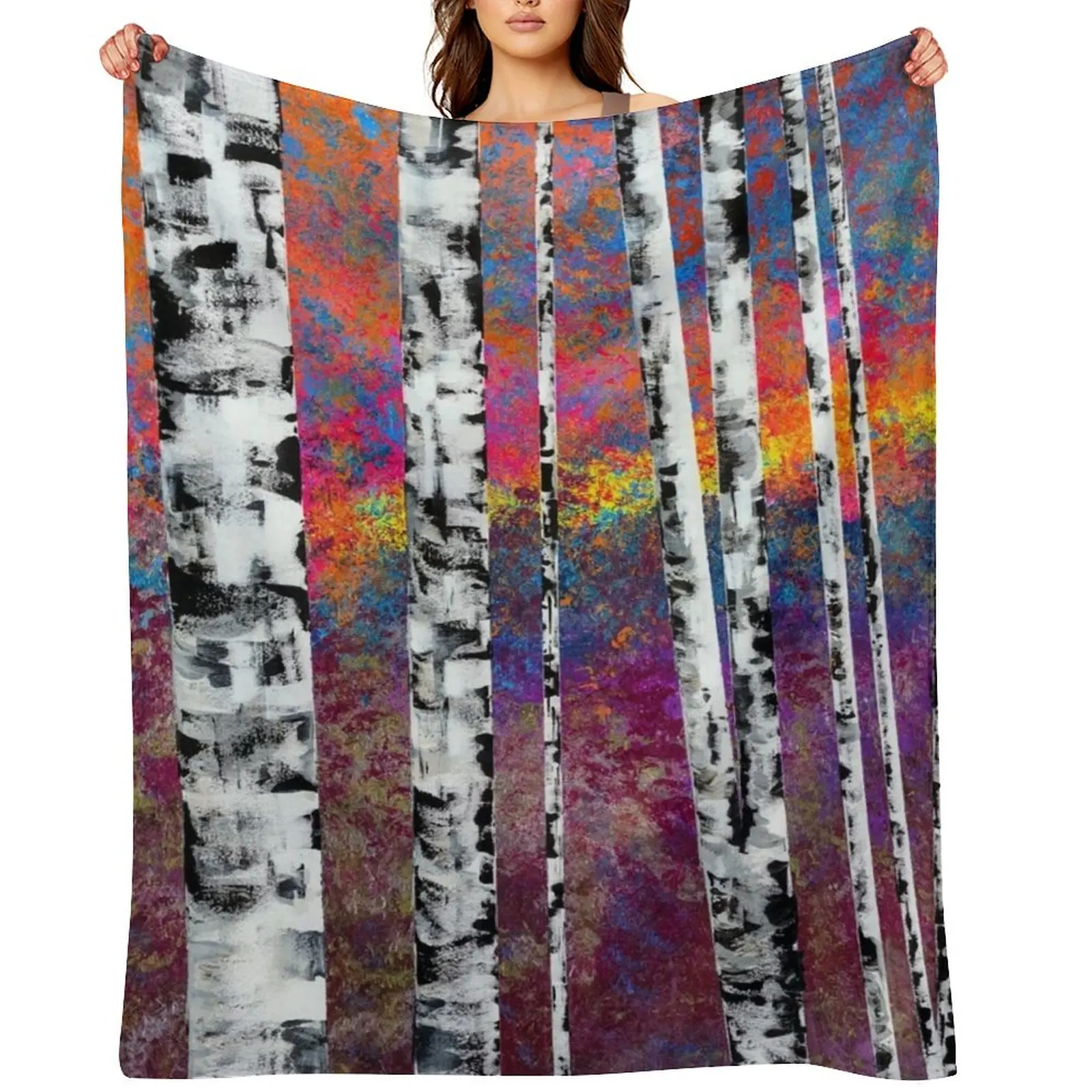 

Birches Throw Blanket Personalized Gift anime Extra Large Throw Nap Blankets
