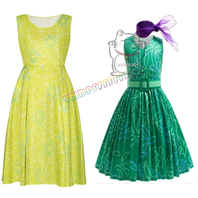 

New Lele Disgusting Role Playing Costume Cute Printed Princess Skirt Belt Scarf Halloween Carnival Birthday Party Dress Up