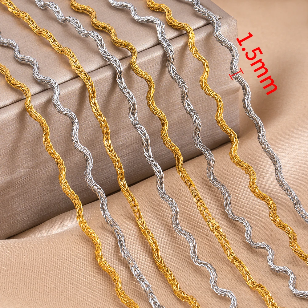 1Meter Stainless Steels Geometry Twist Chains Punk Link Chain for Necklace Bracelet DIY Jewelry Making Supplies