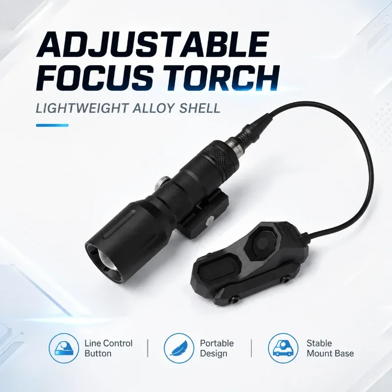 High Bright Zoomable Flashlight with External Line Control Switch - Hobby Game Parts