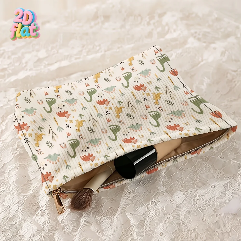 Toiletry Bag Makeup Bag Handbag Unisex Dinosaur Pattern Classic Cartoon Character Pattern, 2D Flat, Zipper Closure