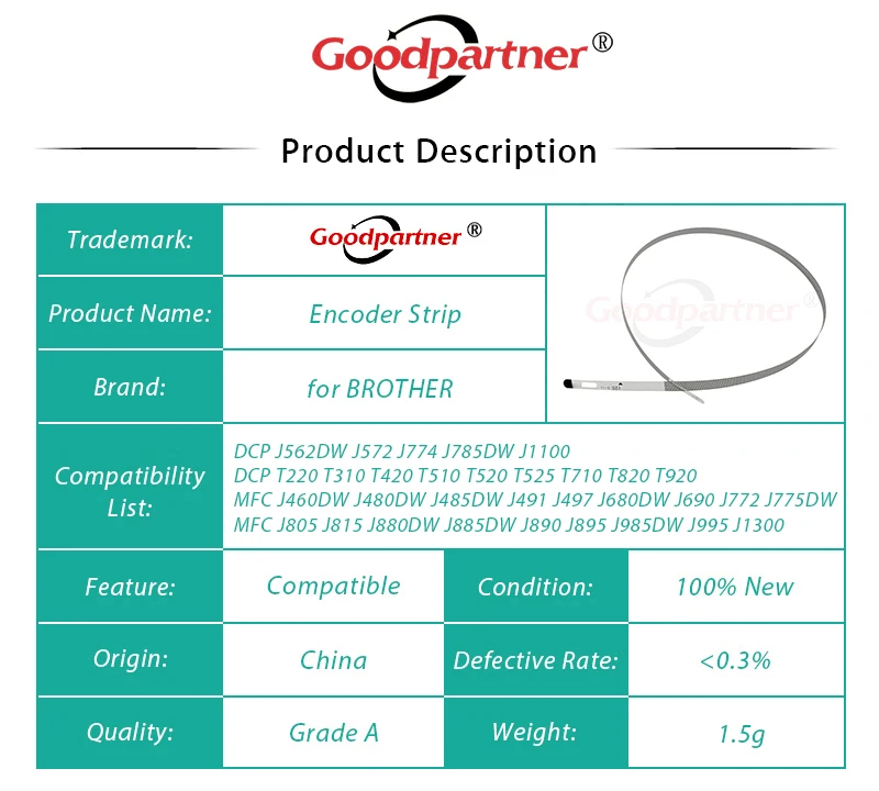 1X LET656001 CR ENCODER STRIP for BROTHER DCP T220 T310 T420 T510 T520 T525 T710 T820 T920 MFC T810 T910 J460 J480 J485 J491