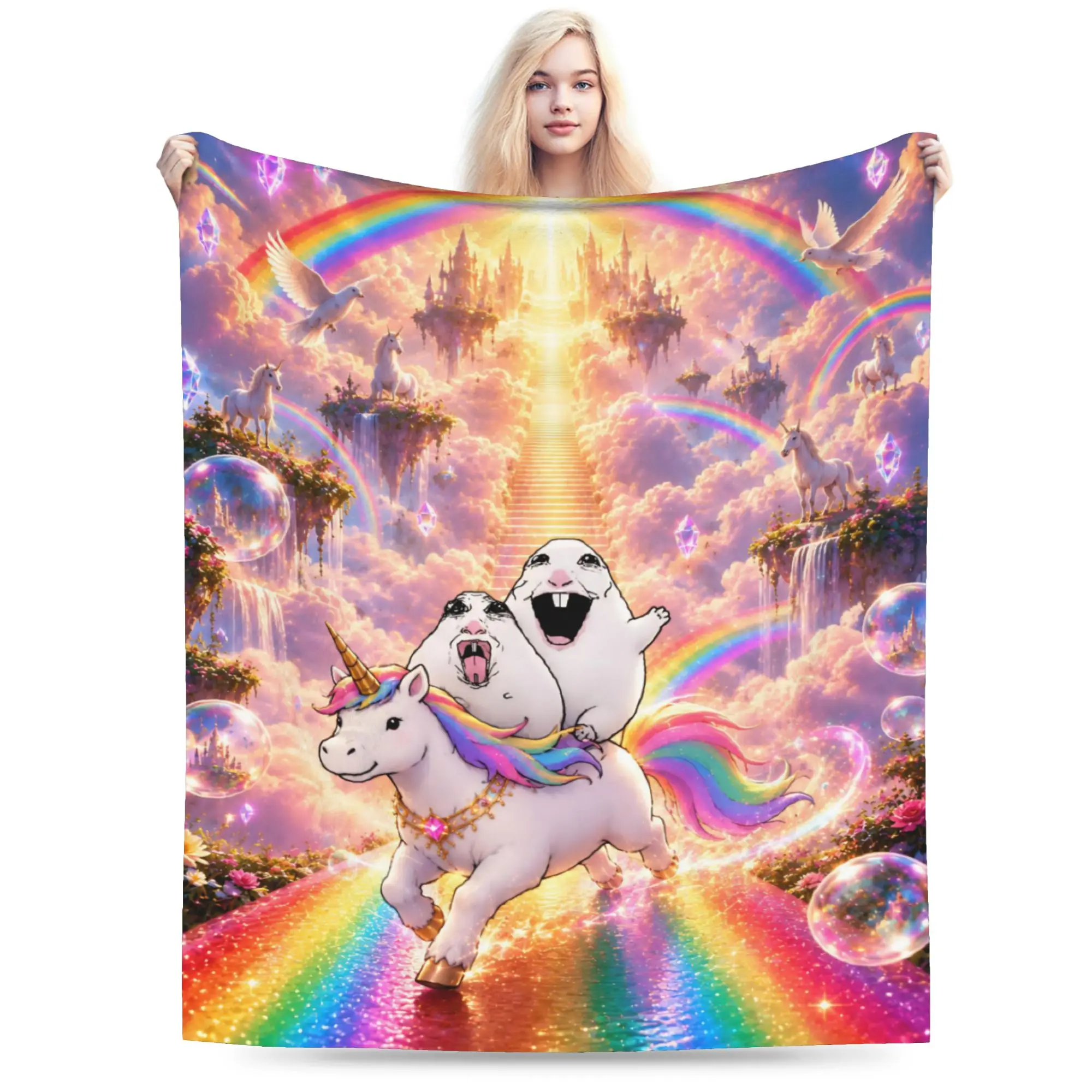 Hamster Caveman Blankets Flannel  Comfortable Ultra-Soft Throw Blanket for Bed Bedspreads