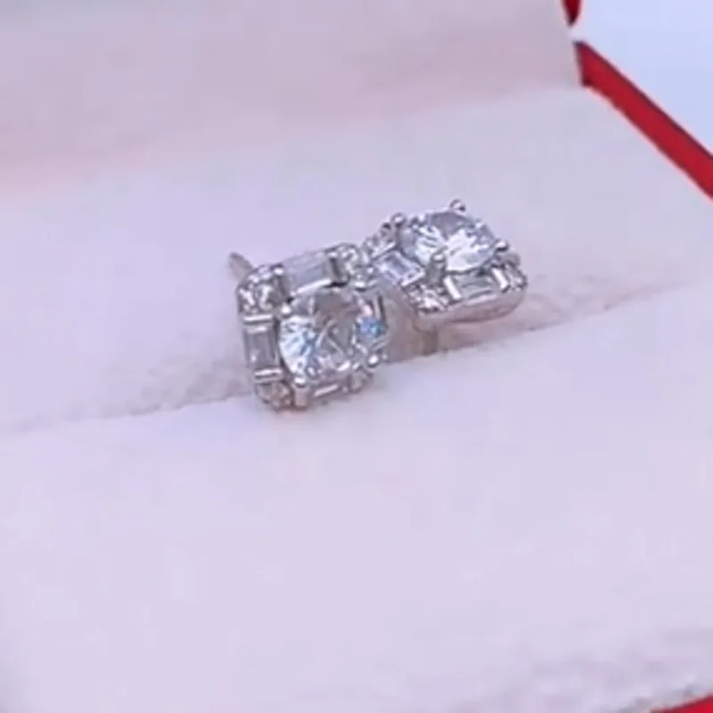 

Серьги-гвоздики GLM 5 мм из чистого серебра 925 пробы, изящные геометрические квадратные, с бриллиантами D VVS1, изысканные ювелирные изделия, идеальный подарок на Рождество