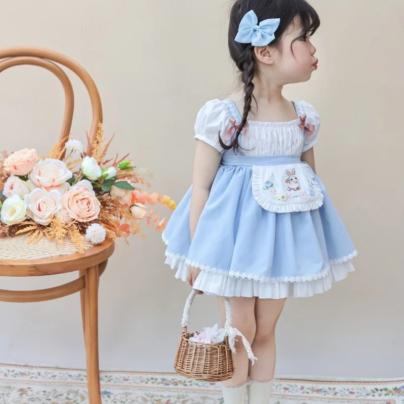 Lolita Spanish Lace Princess Birthday Party Dress Ball Gown Bady Girls Vintage Infant Baptism Easter Children Clothing 3 4 5 6 7