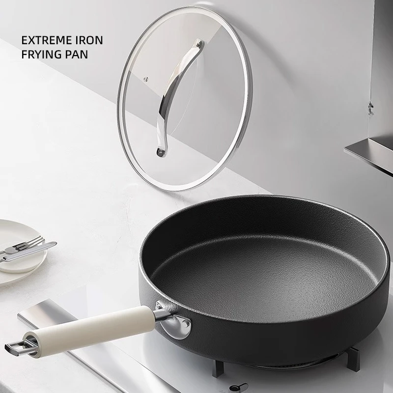 

New Uncoated Stovetop Fry Pan, Household Pancake Skillet, Steak & Egg Cooking Pan, Universal Stove Top Saute Pan