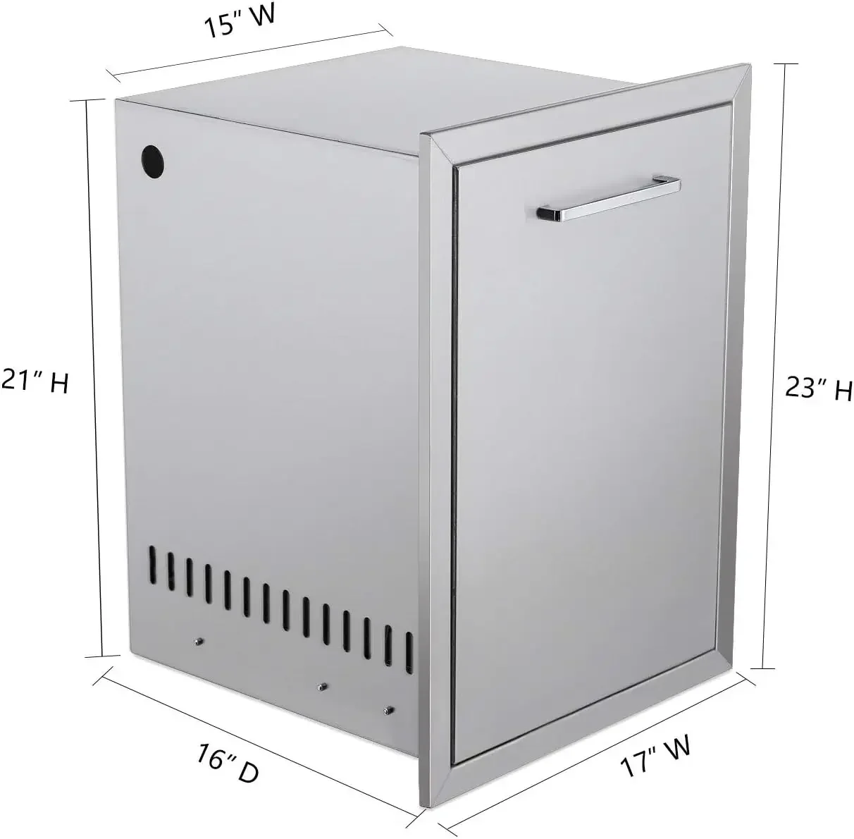 Drawer Stainless Steel Pull-Out Trash/Propane Tank Drawer Storage for Propane Tank or Trash Bin Adds Convenient Storage in Any O