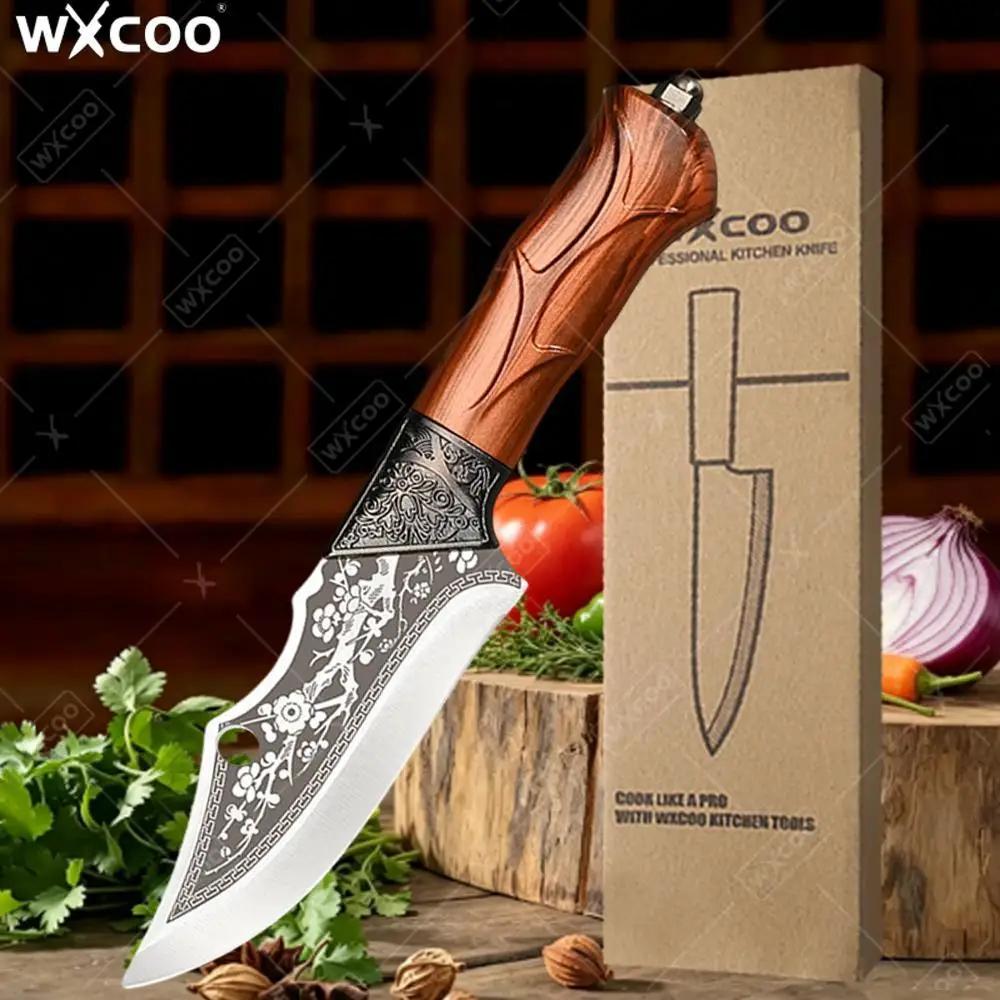 WXCOO HandForged StainlessSteel MeatCleaver KitchenKnife VegetableSlicing FruitUtilityKnife Household KitchenAccessories