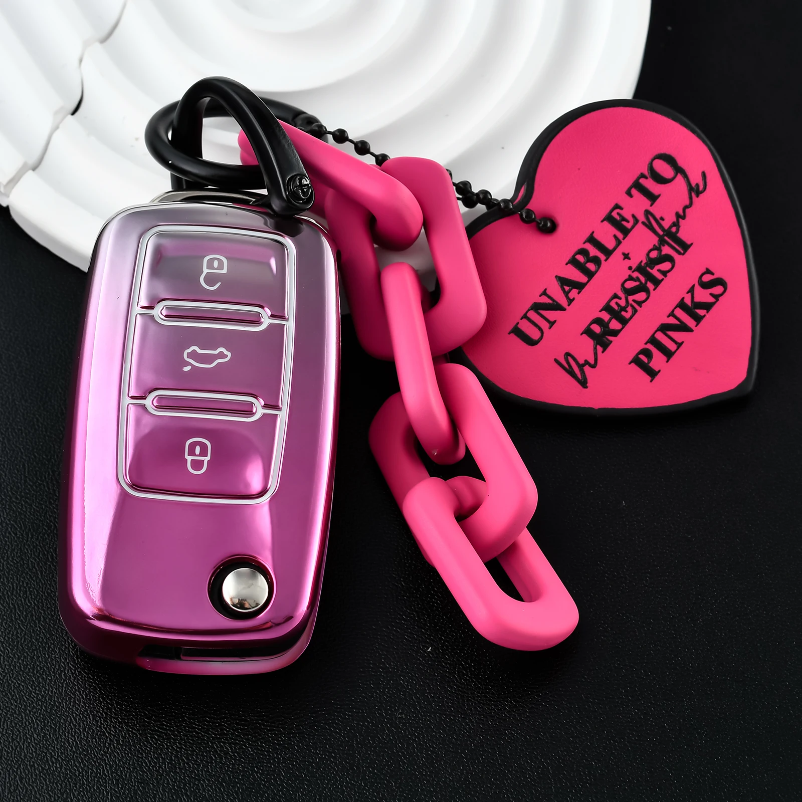 Funda para llave de coche, llavero para Volkswagen VW Polo Golf Passat Tiguan Beetle Caddy T5 Up Eos Skoda Octavia Seat Leon Altea