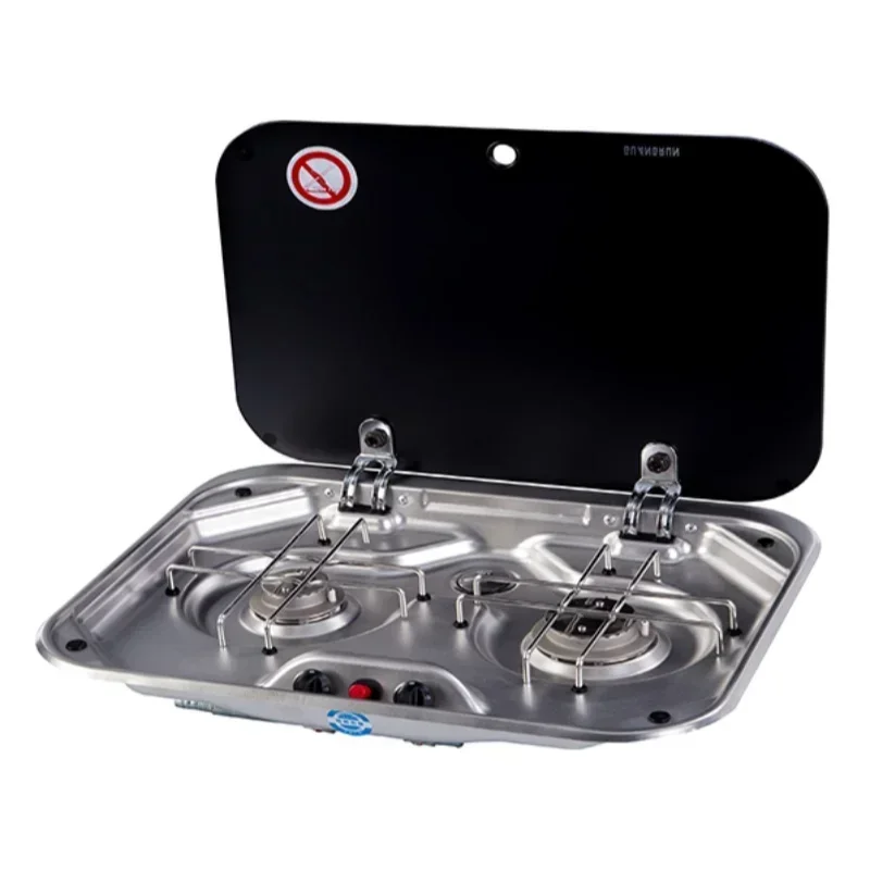 Hot sales RV Outdoor Camping Kitchen Eyes Gas Stove with Glass Cover GR-587