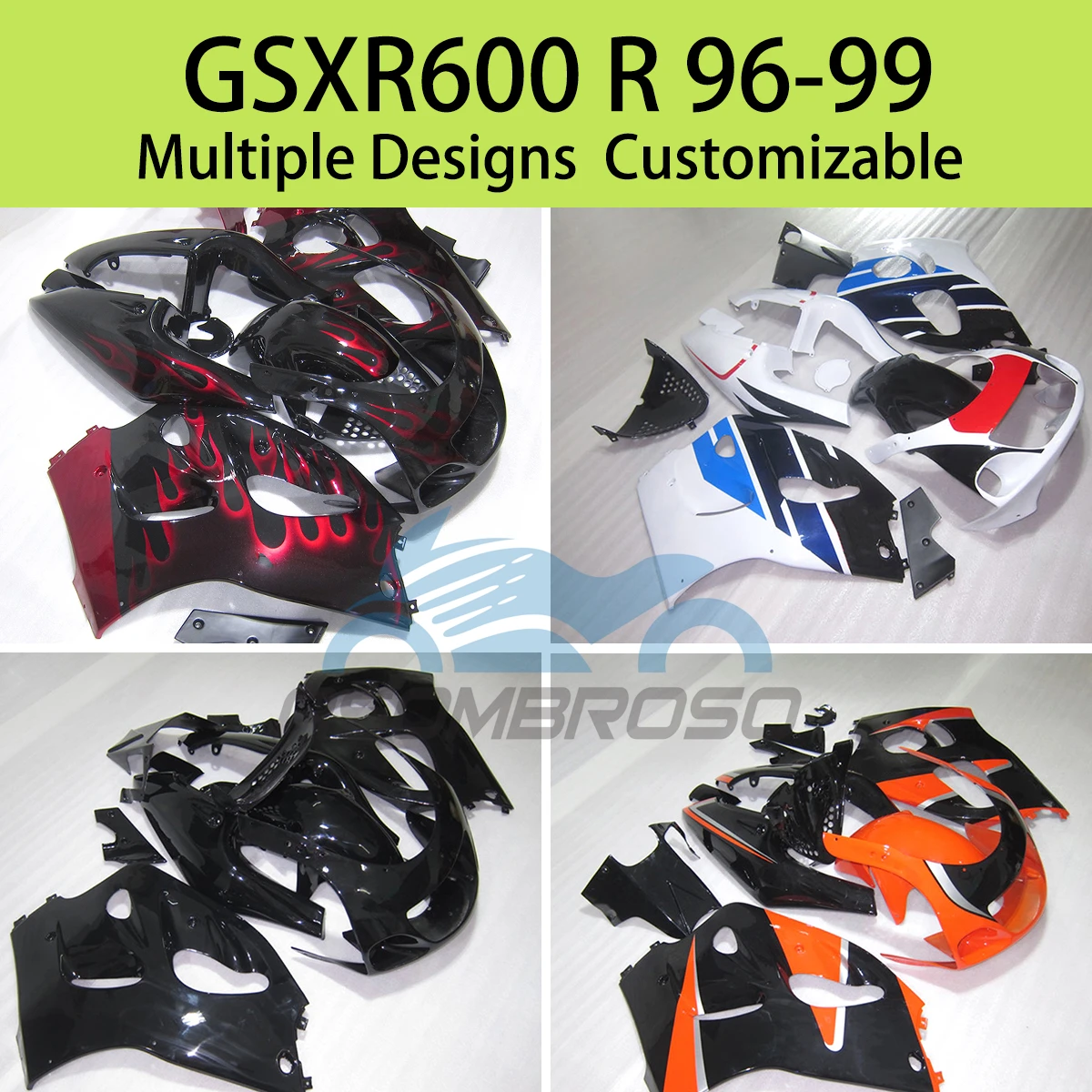 GSXR600 1996 1997 1998 1999 Cool Fairing Kit for SUZUKI GSXR 600 R 96 97 98 99 Motorcycle Customized Injection High Fairings