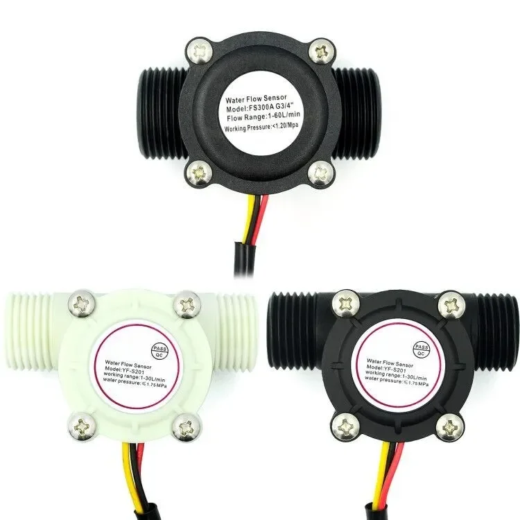 DC 5-18V Water Flow SensorFlowmeter Hall Flow Sensor Water Control Liquid Flow 1-30L/min 2.0MPa Sensor Switch YF-S201