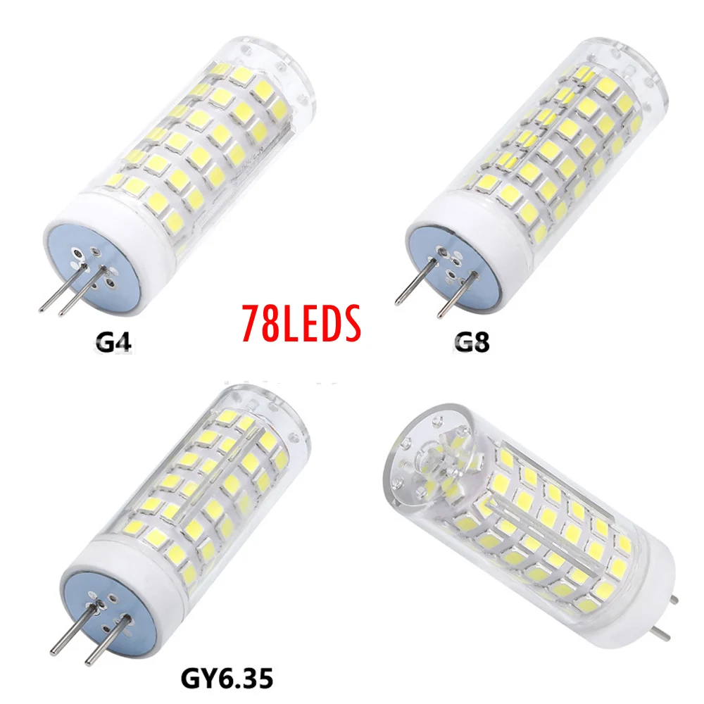 G4 GY6.35 LED corn crystal Bulb 10W 102LEDS  SMD2835 led Crystal Spotlight chandelier Bulb AC 110V 220V 360 degree