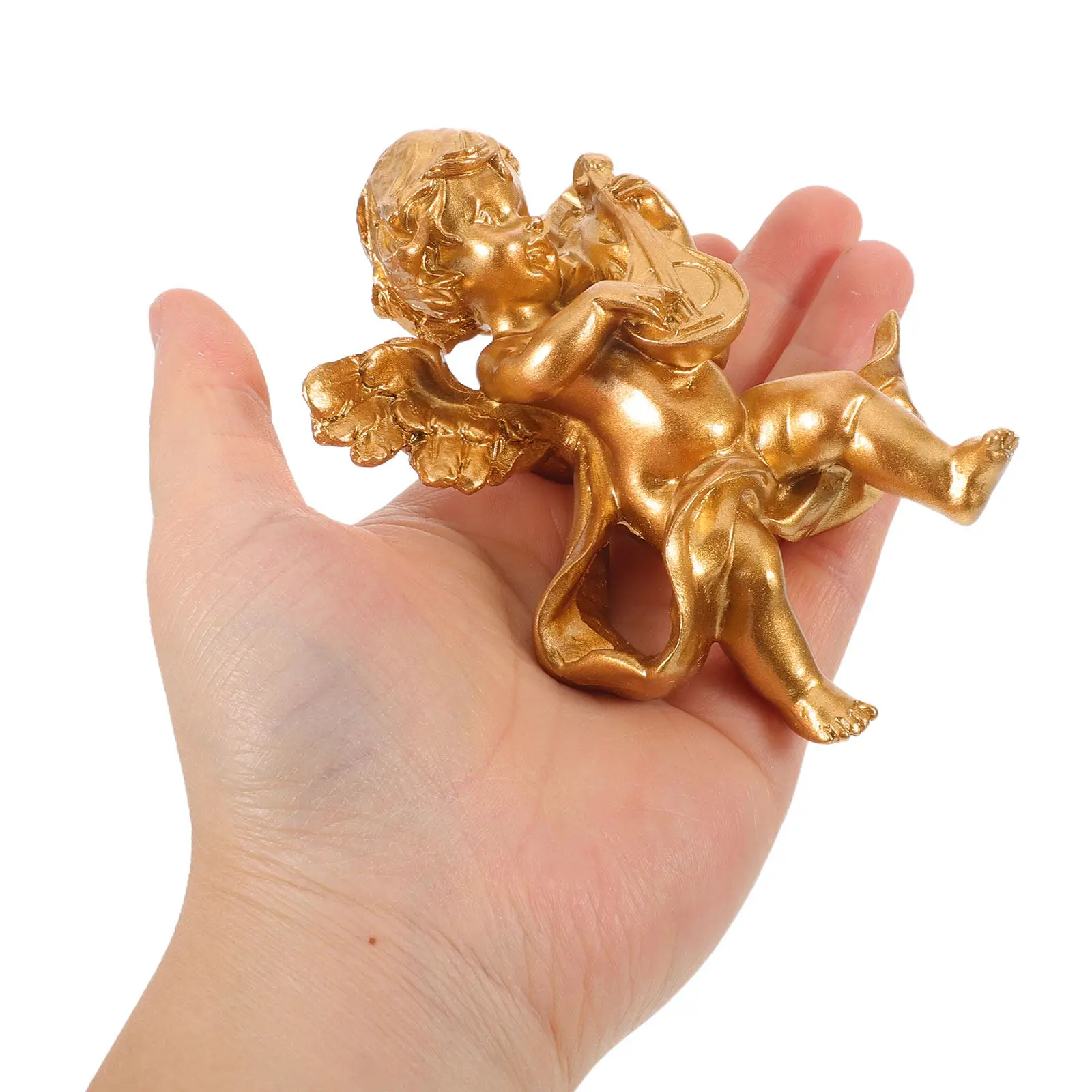 Vintage Cherub Wall Art Resin Angel Sculpture Set – Gold Hanging Decor for Garden, Balcony, Living Room